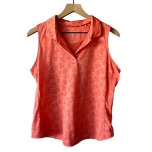 Women's M Tommy Bahama Palm Coast Jacquard Sleeveless Top in Bright Coral